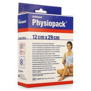 ACTIMOVE PHYSIOPACK Poche réutilisable pour cryothérapie ou thermothérapie, avec housse, 12 cm x 29 cm (ref. 72075-16), unité