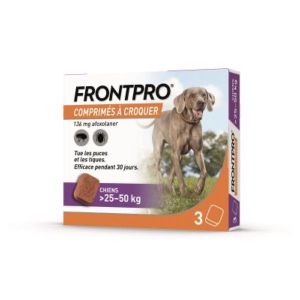 FRONTPRO 25 - 50 KG Comprimé à croquer antiparasitaire externe, pour très grand chien, bt 3
