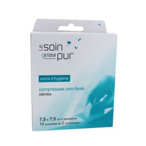 Soin A L'Etat Pur Compresses Non Tisse Sterile 7.5*7.5 Cm 10