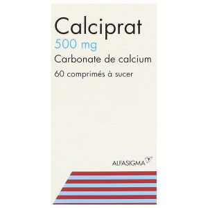 CALCIPRAT Comprimé à sucer 500 mg, boîte 1 flacon 60