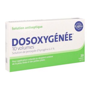 DOSOXYGENEE 10 VOLUMES Solution pour application cutanée, boîte 20 flacons 5 ml