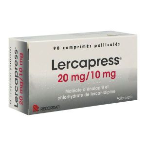 LERCAPRESS 20 MG / 10 MG BOITE DE 90 COMPRIMES