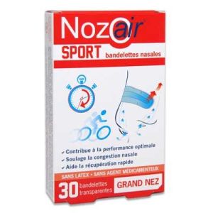 Nozoair Sport Bandelettes Nasales Petit/Moyen Nez Transparent 30