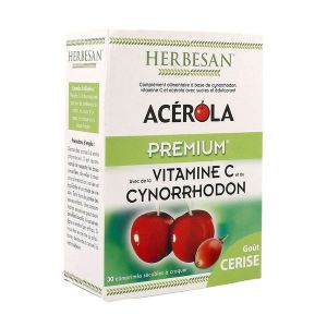 HERBESAN ACEROLA PREMIUM Comprimé à croquer, complément alimentaire riche en vitamine C, bt 30