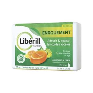 LIBERILL GOMMES ENROUEMENT Gomme, complément alimentaire à base d'extrait et d'huile essentielle de plantes, bt 50 g