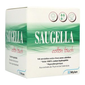 SAUGELLA COTTON TOUCH Serviette périodique de jour, à l'extrai...
