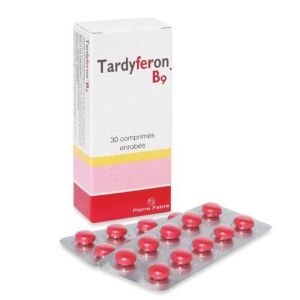 TARDYFERON B 9 (sulfate ferreux acide folique) comprimés enrobés B/30