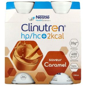 CLINUTREN BOISSON 2 KCAL Denrée alimentaire destinée à des fins médicales spéciales, saveur caramel, 200 ml x 4