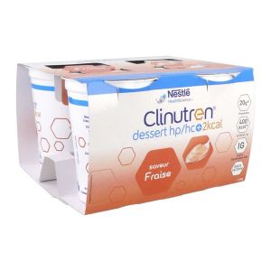 CLINUTREN DESSERT 2 KCAL DADFMS, saveur fraise, 200 g x 4