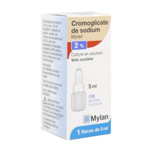 CROMOGLICATE DE SODIUM VIATRIS Collyre en solution 2 %, boîte 1 flacon 5 ml