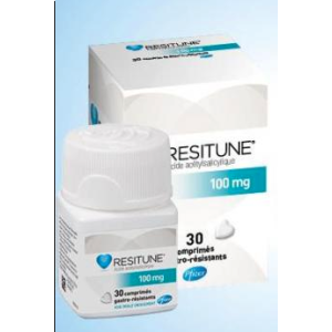 Resitune 100 Mg (Acide Acetylsalicylique) Comprimes Gastro-Resistants En Flacon B/30