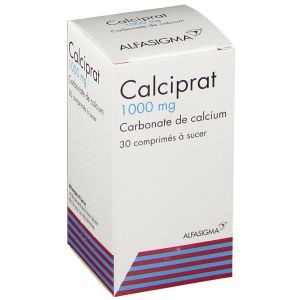CALCIPRAT 1 000 mg (carbonate de calcium) comprimés à sucer B/30