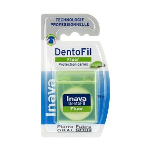 INAVA DENTOFIL FLUOR Fil dentaire ciré, imprégné de fluor, arôme menthe fraîche, unité