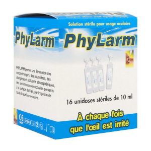 PHYLARM Sol. pour irrigation oculaire stérile 16 unidoses 10 ml