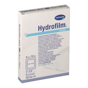 Hydrofilm Plus Pansement Adhesif Transparent Sterile Avec Compress Centrale 5*7,2 Cm 5