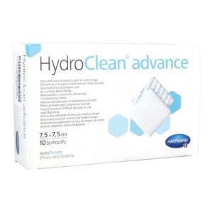HYDROCLEAN ADVANCE Pansement hydrogel irrigoabsorbant, prêt à l'emploi, carré, 7,5 cm x 7,5 cm (ref. 6096682), bt 10