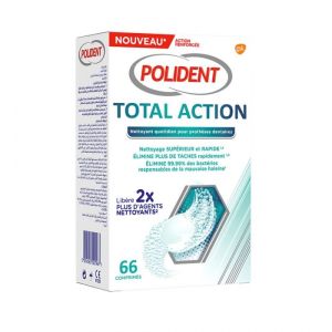 Nettoyant Pour Appareils Dentaires X66 Comprimes Total Action Polident