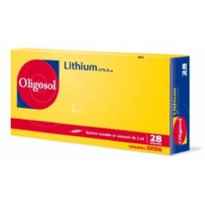 LITHIUM OLIGOSOL SOLUTION BUVABLE EN AMPOULE B/28