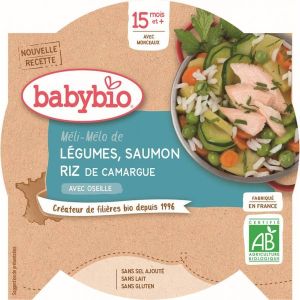 Babybio Menu méli mélo de légumes au saumon riz  BIO - dès 15 mois - 260 g