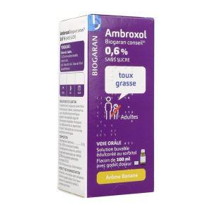 Ambroxol Biogaran Conseil 0,6 % Sans Sucre Solution Buvable Edulcoree Au Sorbitol B/100