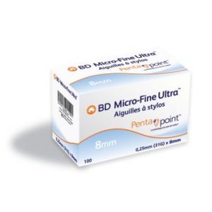 Bd Micro-Fine Ultra Technologie De L Aiguille Pentapoint Tm 8X0.25 (31G) Mm 100