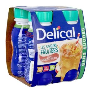 DELICAL BOISSON FRUITEE SANS SUCRES SAVEUR MULTIFRUITS LIQUIDE BOUTEILLE 200 ML 4