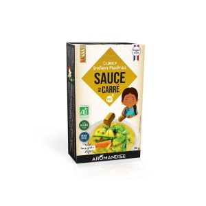 Aromandise Sauce au carre Madras Indien BIO - 5 portions 90 g