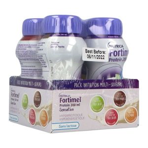 FORTIMEL PROTEIN SENSATIONS 2.4 KCAL Denrée alimentaire destinée à des fins médicales spéciales, pack multisaveurs, 200 ml x 4