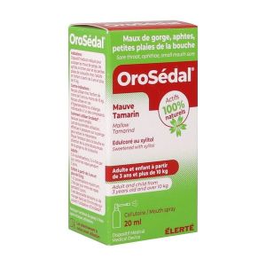 OROSEDAL Spray buccal, dispositif médical à base de mauve tamarin, spray 20 ml