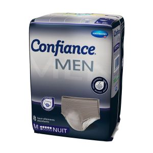 CONFIANCE MEN ABSORPTION 6 G NUIT Slip absorbant jetable pour incontinence urinaire, adulte, (ref. 915 557), sac 8