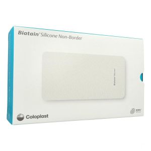 Biatain® Silicone Non Border - 3DFIT Technology - Boîte de 10 pansements hydrocellulaires siliconés sans bords, micro adhérents - 10X20CM Référence: 3