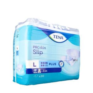 TENA PROSKIN SLIP PLUS Change complet hypoallergénique, sans latex, pour incontinence urinaire, large (ref. 710003), sac 30