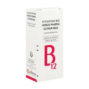 VITAMINE B12 HORUS PHARMA Collyre en solution 0,5 pour mille, flacon 5 ml
