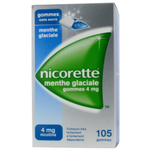 Nicorette Menthe Glaciale 4 Mg Sans Sucre (Nicotine) Gomme A Macher Medicamenteuse Edulcoree Au Xylitol Et A L'Acesulfame Potassique Sous Plaquettes T