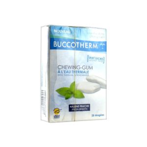 Buccotherm Chewing-Gum Sans Sucre Gout Menthe Dragee Boite Blanc 20