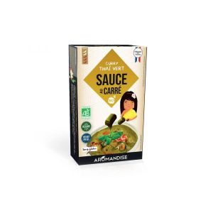 Aromandise Sauce au carre curry vert Thai BIO - 10 portions de 90 g