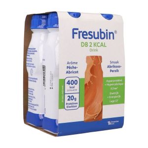 FRESUBIN DB 2 KCAL DRINK Denrée alimentaire destinée à des fins médicales spéciales, arôme pêche û abricot, 200 ml x 4