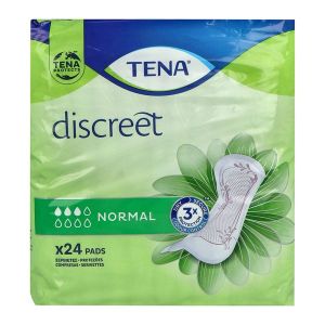 TENA DISCREET NORMAL Serviette fine pour incontinence urinaire, femme, sac 24