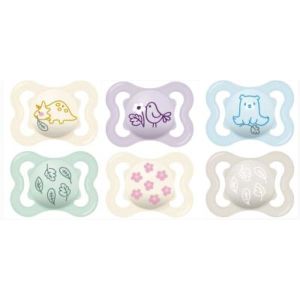 MAM SUPREME SUCETTE 2 - 6 MOIS Sucette anatomique, téterelle silicone, 1er âge, N° 26, blister 2