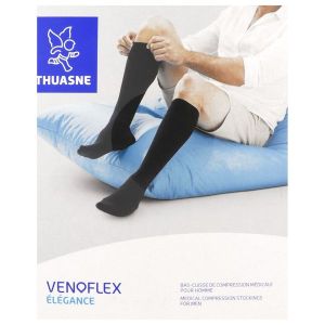 Venoflex Elegance 2 Homme Cotele Antiglisse Beige Taille 2 Long Bas Cuisse 2