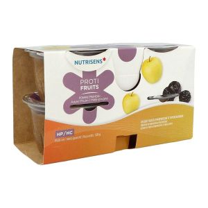 NUTRISENS PROTIFRUITS DESSERT FRUITE HP HC Denrée alimentaire destinée à des fins médicales spéciales, pomme pruneau, 125 g x 4