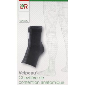 VELPEAU CHEVILLERE Chevillère anatomique de contention moyenne, noir, taille 2, unité