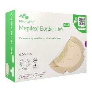 Mepilex Border Flex Oval Pansement Boite 13,5*16,5 Cm 16