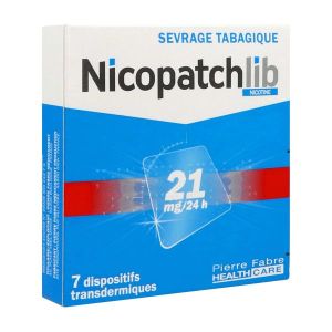 NICOPATCHLIB Dispositif transdermique 21 mg/24 heures, boîte 7 sachets
