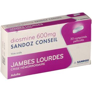 Diosmine Sandoz Conseil 600 Mg Comprime Pellicule B/30
