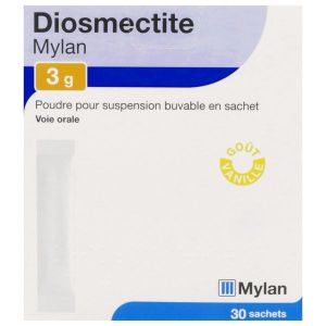 DIOSMECTITE MYLAN Poudre pour suspension buvable 3 g, boîte 30 sachets