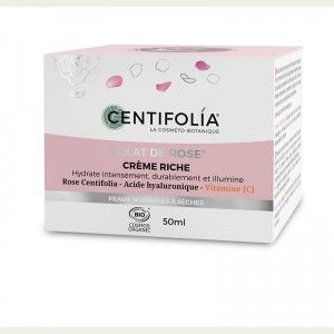 Centifolia - Crème riche, Eclat de rose BIO - pot 50 ml