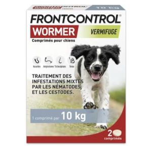 FRONTCONTROL WORMER CHIEN. Comprimé sécable, anthelminthique, bt 2