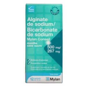 Alginate De Sodium / Bicarbonate De Sodium Viatris Conseil 500 Mg/267 Mg Menthe Sans Sucre B/12