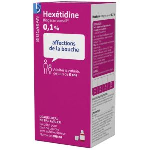 Hexetidine Biogaran Conseil 0,1 % Solution Pour Bain De Bouche B/200